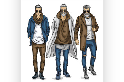 Vector young man models