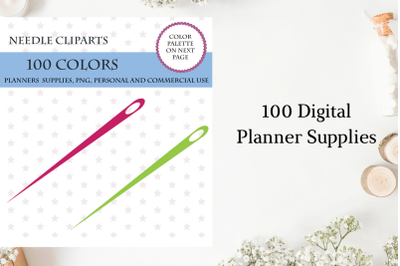 100 Sewing Needle Clipart, Sewing Needle Planner Clipart