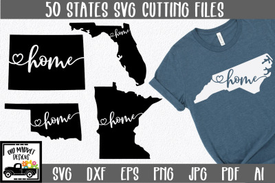 50 States SVG Bundle - Home State SVG Cut File