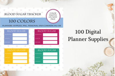 Blood Sugar Tracker Stickers&2C; Diabetes Tracker&2C; Glucose Log&2C; Glucose Weekly Tracker