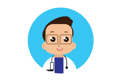 Icon Character Male Doctor With Glasses