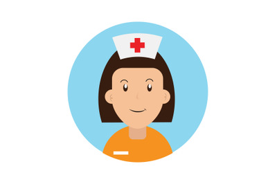 Icon Character Nurse With Orange Uniform