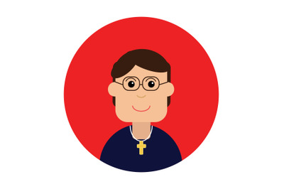 Icon Character Clergyman Christian