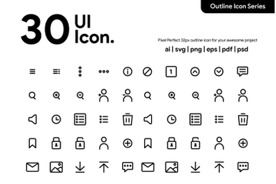 30 User Interface Icon Line