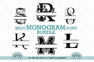 Split Monogram Fonts Svg Bundle