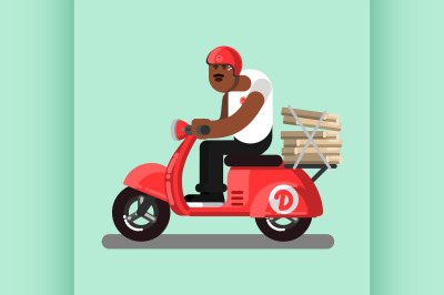 Afro american delivery boy