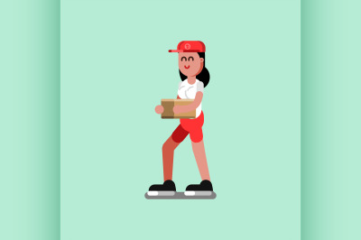 Delivery girl with box