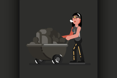 Miner girl with rocks