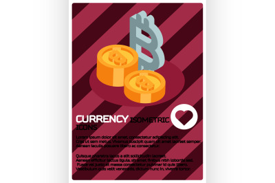 Currency color isometric poster