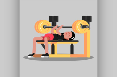 Girl makes the bench press