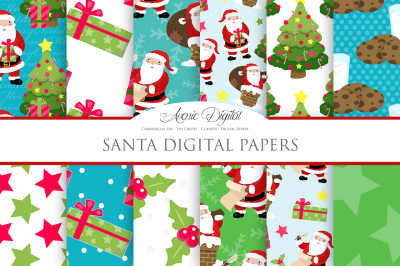 Christmas Santa Digital Paper