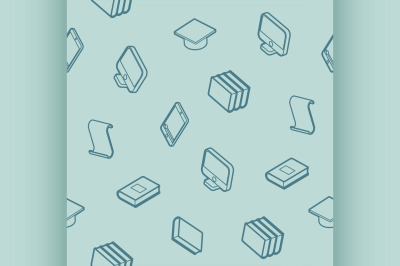 Library outline isometric pattern