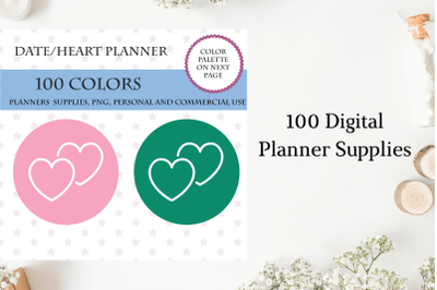 100 Date Planner&2C; Date sticker clipart dot&2C; Appointment planner