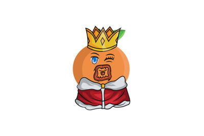 Orange Fruit King Cartoon Character