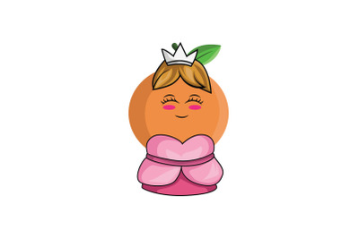 Orange Fruit Princess Cartoon Character