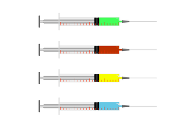 Syringe set of vector flat isolated on white background