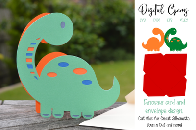 Dinosaur card and envelope design