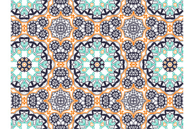 Pattern Abstract Navy Orange Blue Color