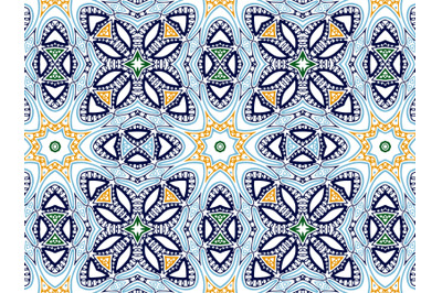 Pattern Abstract Navy Blue Orange Green Color