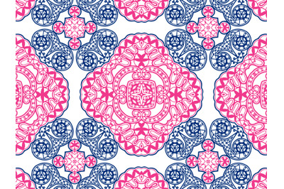 Pattern Abstract Navy And Pink Color