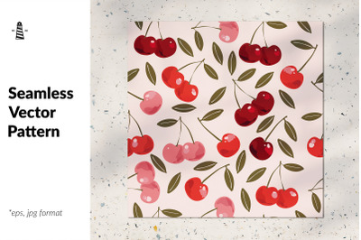 Sweet cherry seamless pattern