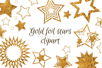 Gold stars clipart Invitation card gold design Gold foil star graphics