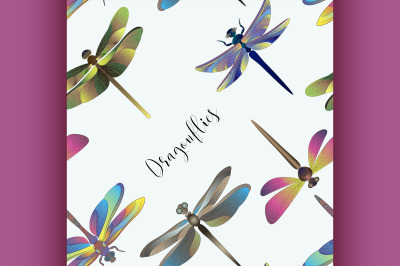 Pattern of silhouettes of dragonflies