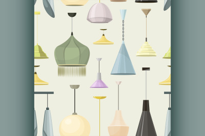 Lamps sign set for interior pattern