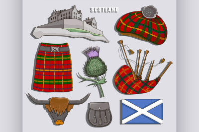 Scotland country set icons