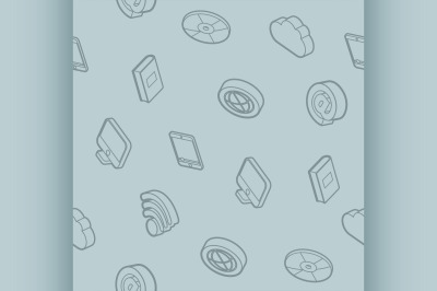 Online library outline isometric pattern