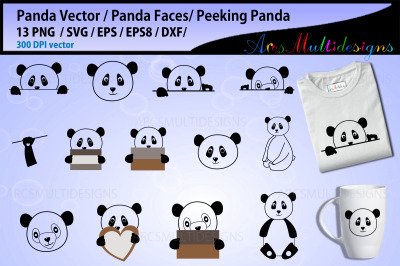 Panda Face SVG bundle