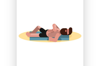 Man laying on beach