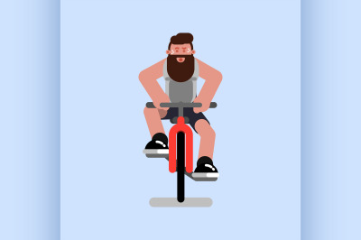 Man rides a bicycle