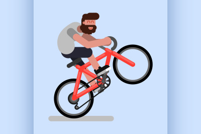 Man rides a bicycle