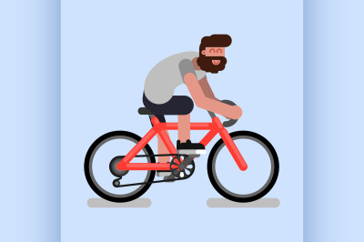 Man rides a bicycle