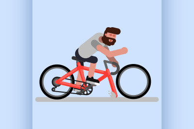 Man rides a bicycle