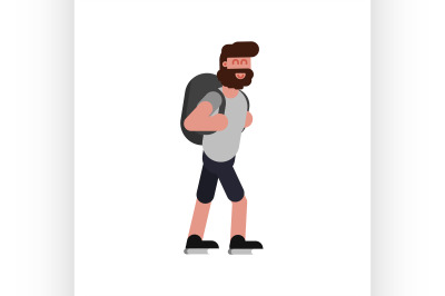 Man with backpack walking