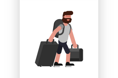 Man with traveling bags