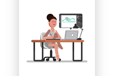 Woman freelancer designer