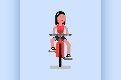 Woman rides a bicycle
