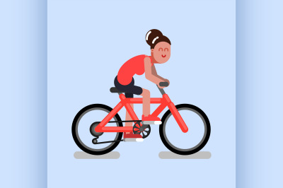 Woman rides a bicycle