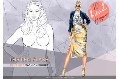 The Leg Flash Plus Size Fashion model - 10 heads