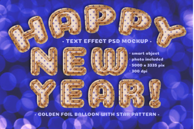 Foil Balloon Text effect  Mockup