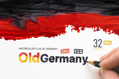 Old Germany. Watercolor flag.