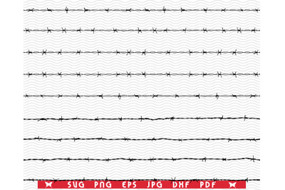 SVG &amp;nbsp;Barbed Wire&2C; Silhouettes digital clipart