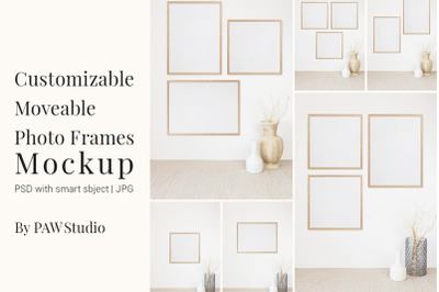 Customizable Moveable Photo Frames Mockup