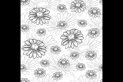 Vector chamomile seamless pattern