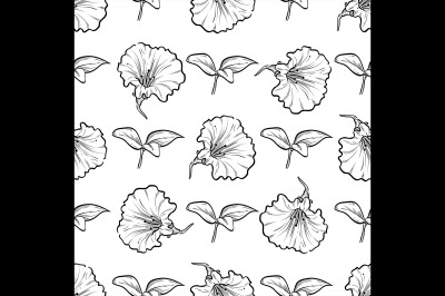 Vector petunya seamless pattern of flowers
