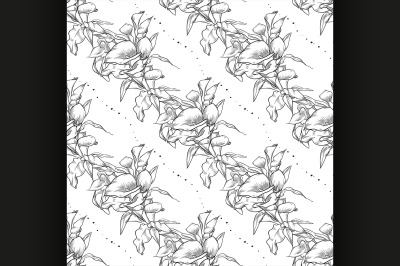 Vector callas seamless pattern of flowers