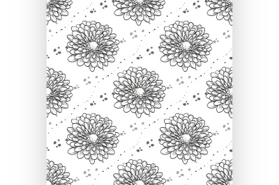 Vector chrysanthemum seamless pattern